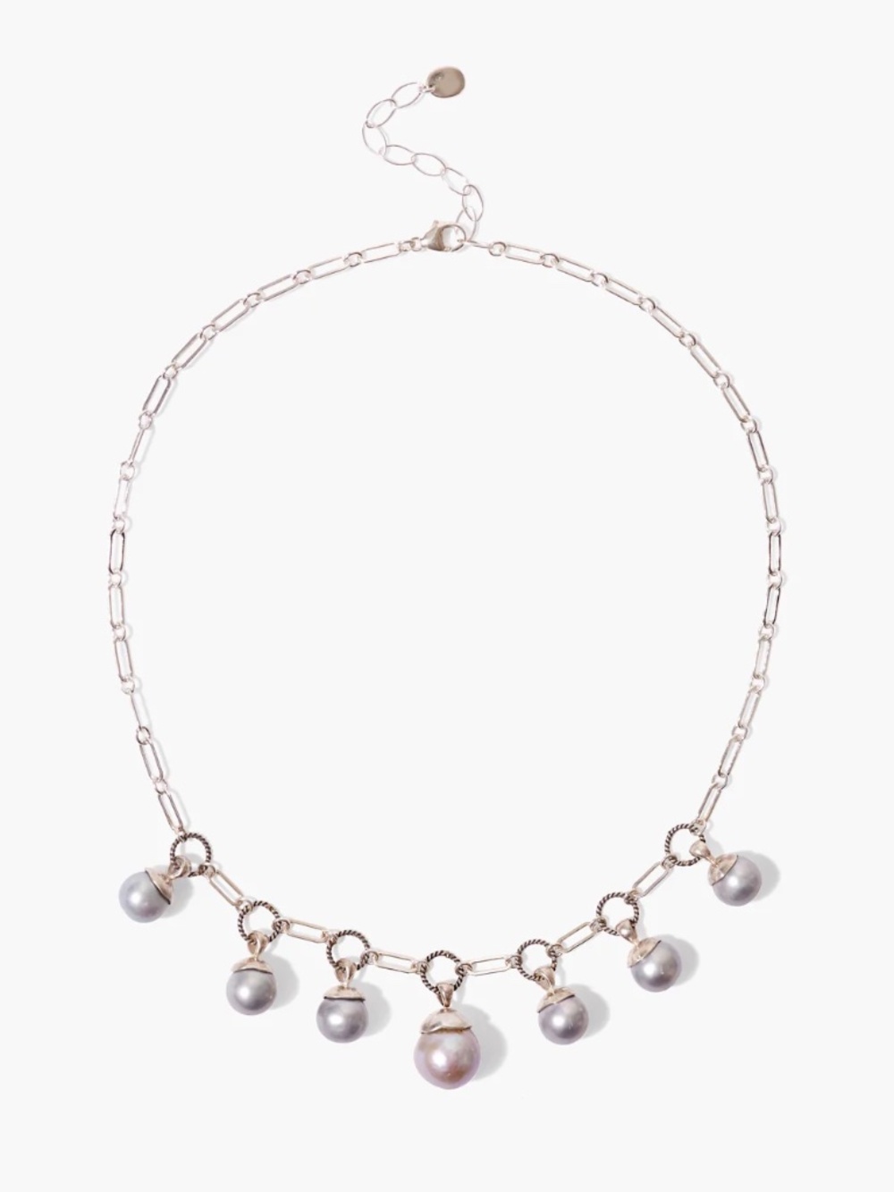 NWT CHAN LUU STERLING SILVER FRESHWATER PEARL TIERED NECKLACE